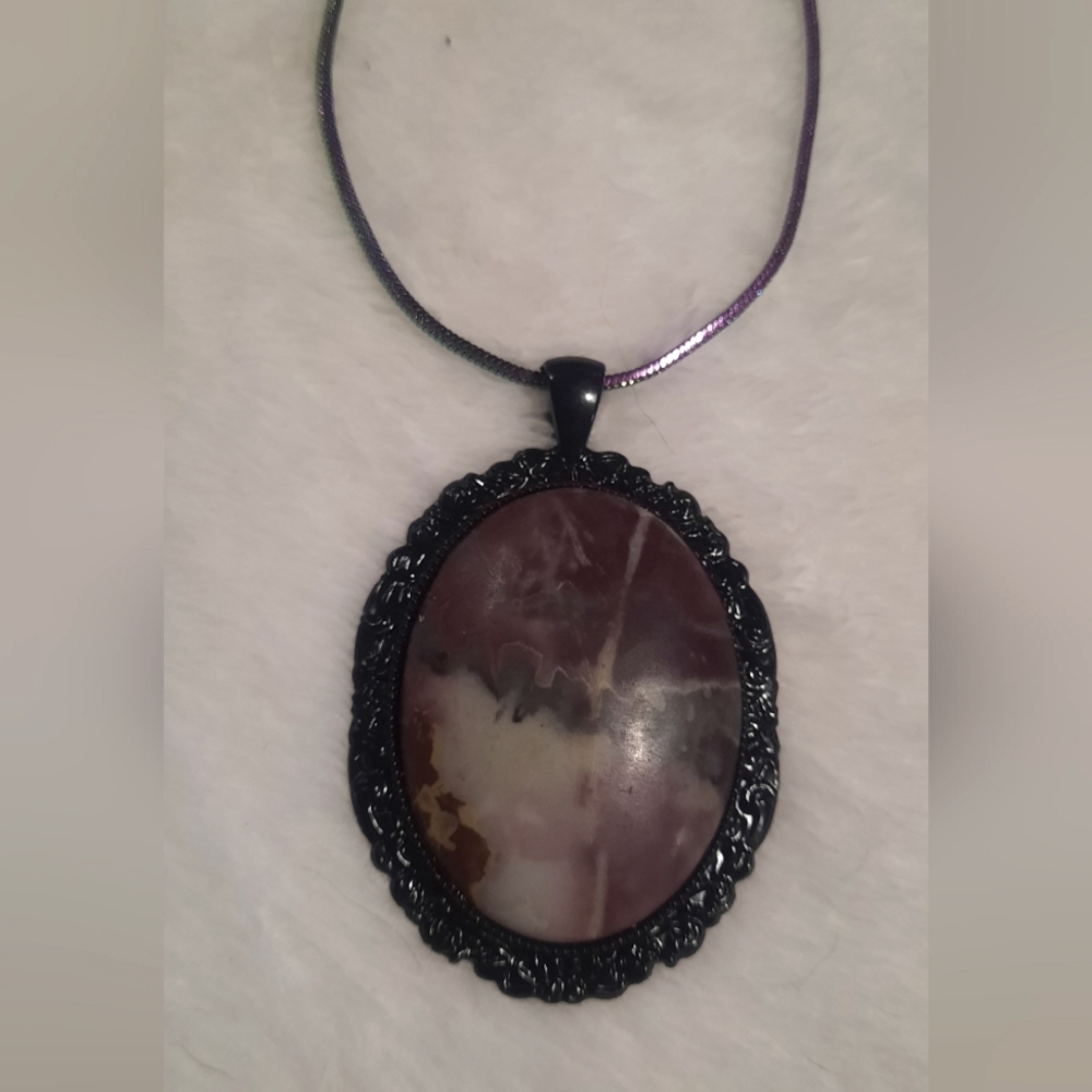 Lake Superior Agate Stone Rock Necklace
